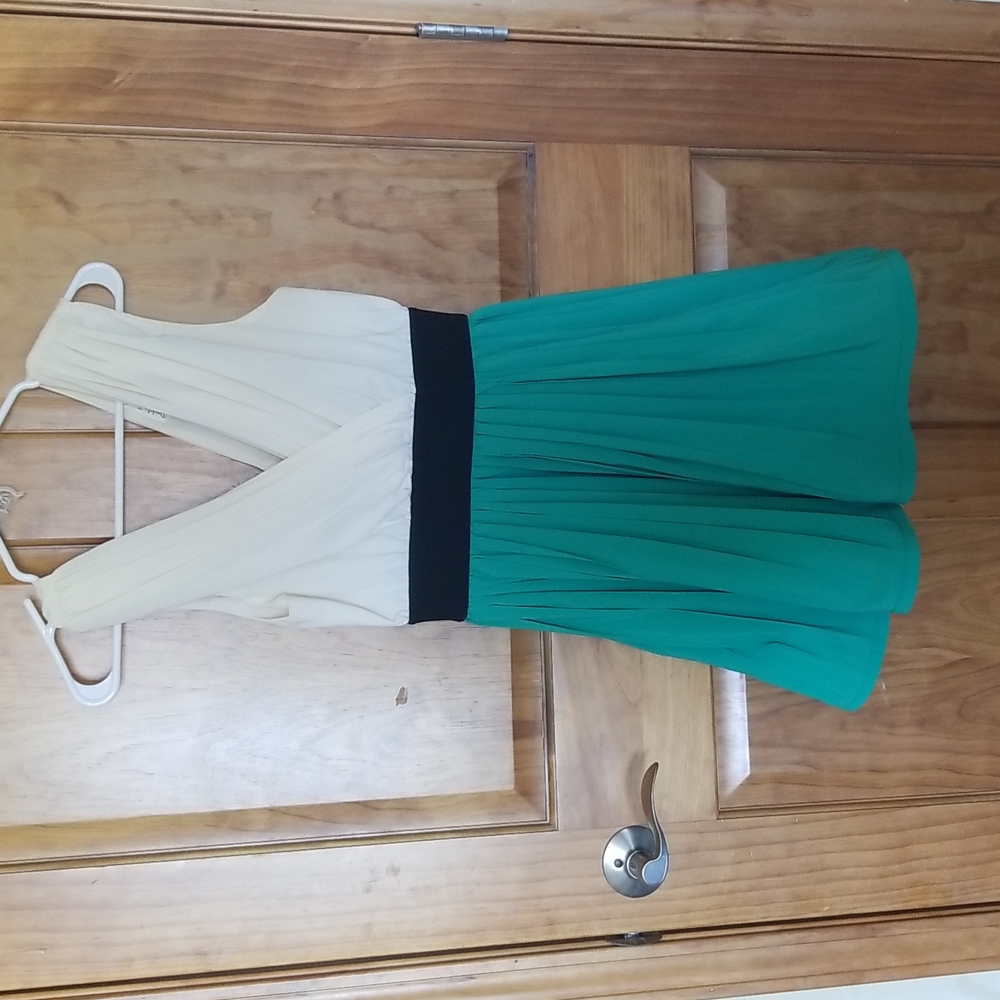 White and green dress
